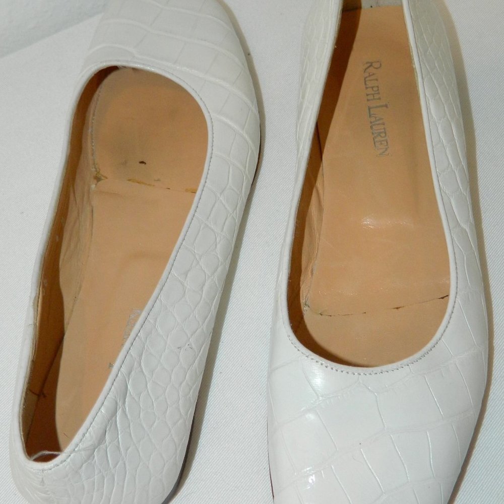 Ralph Lauren Crocodile Leather Ballet Flats